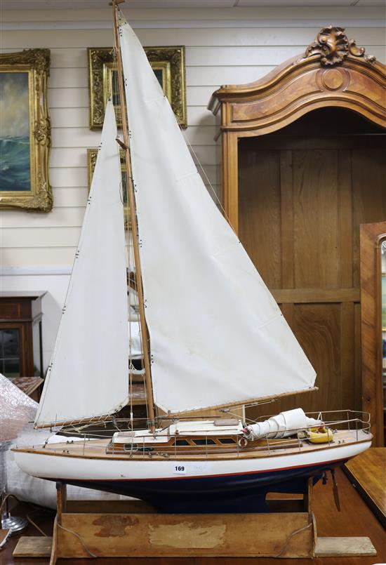 A model sailing yacht